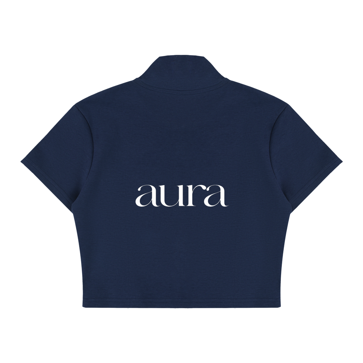 Women's Cropped Full Zip Short Sleeve T-Shirt