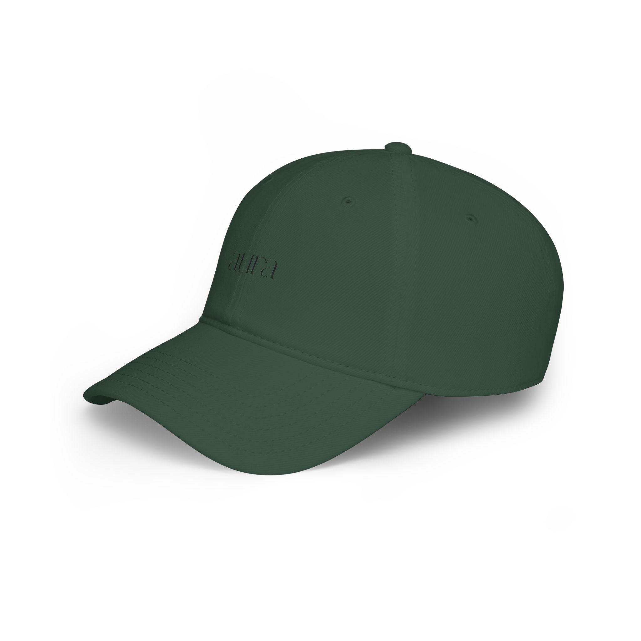Embroidered Low Profile Baseball Cap — Minimal 'aura.' Design