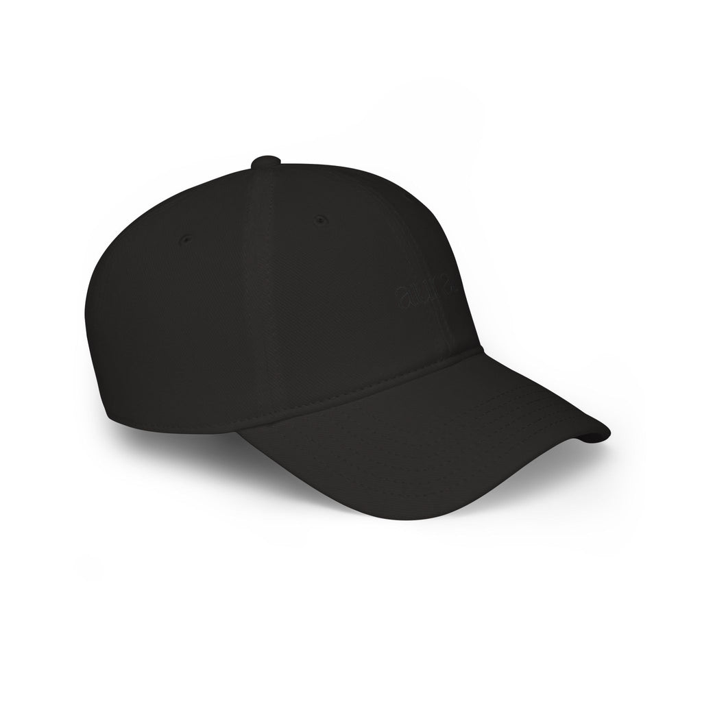 Embroidered Low Profile Baseball Cap — Minimal 'aura.' Design