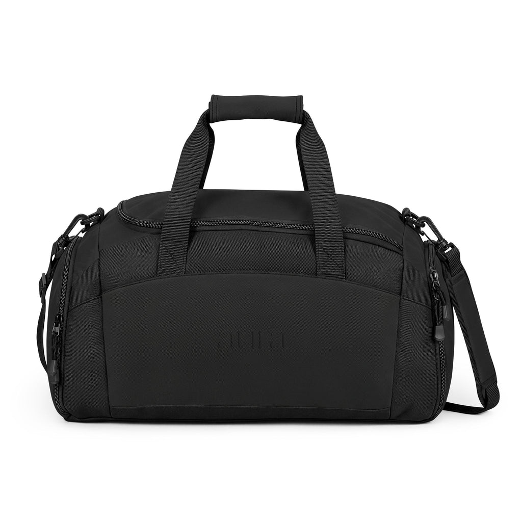 Black Gym Duffle Bag — Durable Athletic Weekender with Shoe & Accessory Pockets