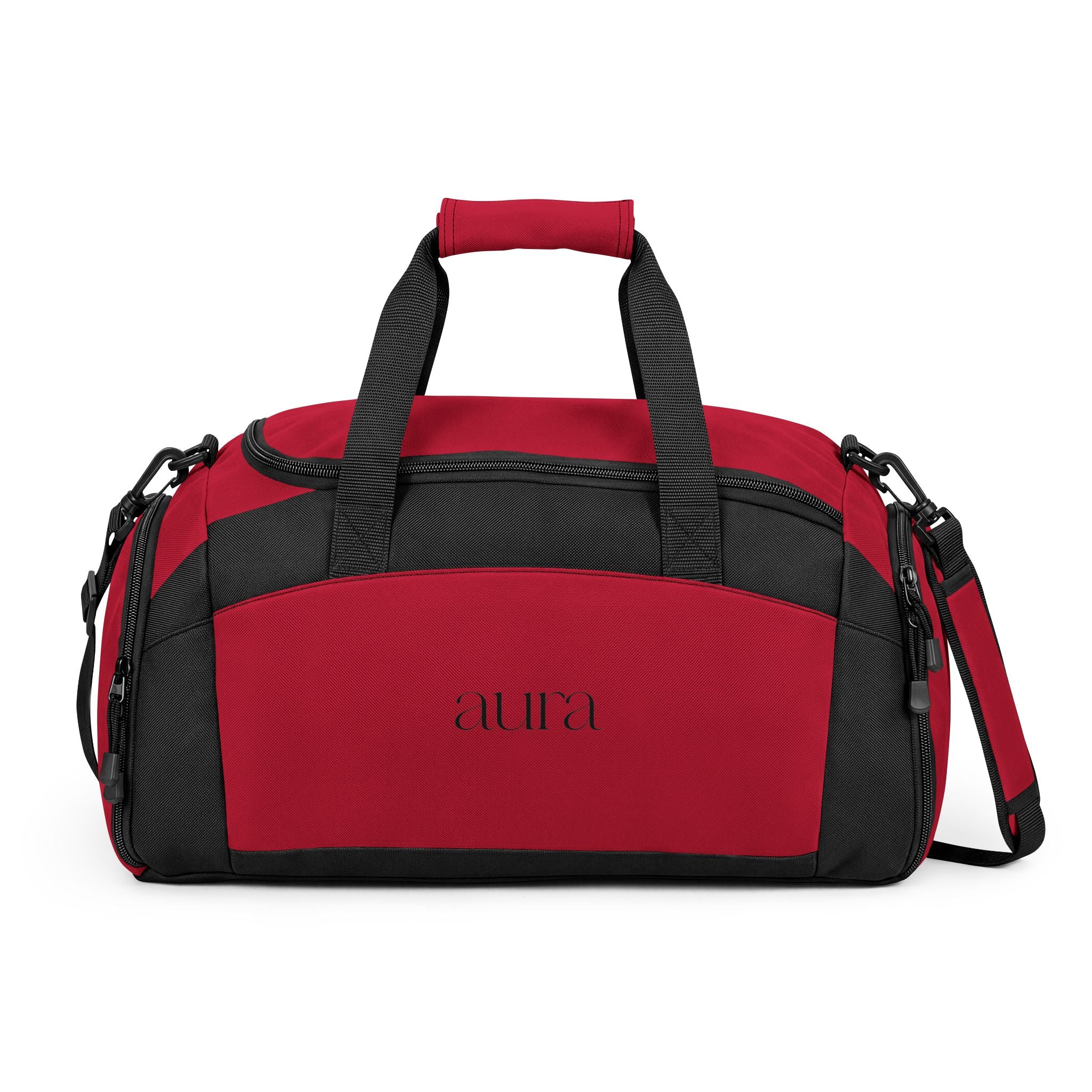 Black Gym Duffle Bag — Durable Athletic Weekender with Shoe & Accessory Pockets