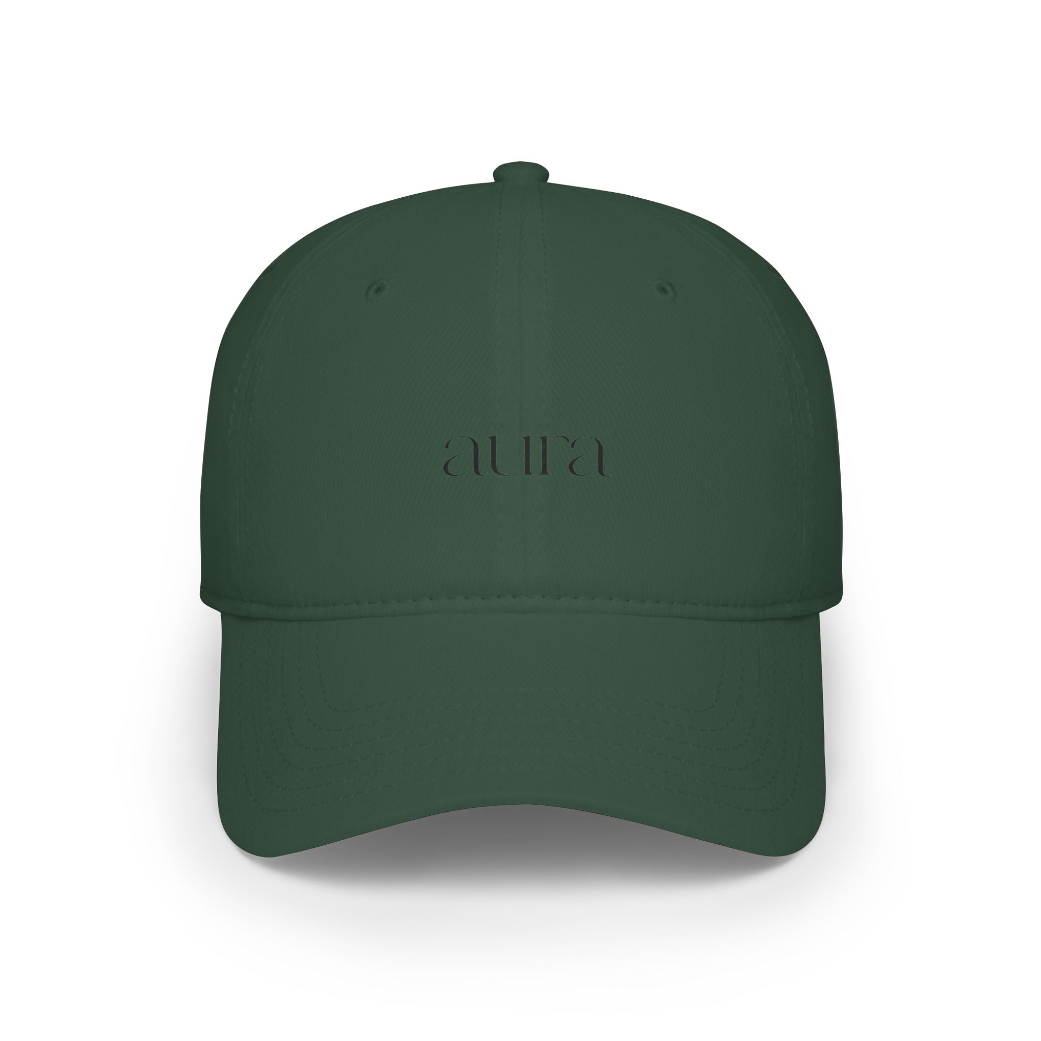 Embroidered Low Profile Baseball Cap — Minimal 'aura.' Design