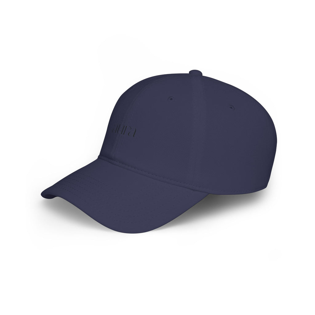 Embroidered Low Profile Baseball Cap — Minimal 'aura.' Design