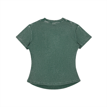 Vintage Washed Bodycon Cotton T-Shirt