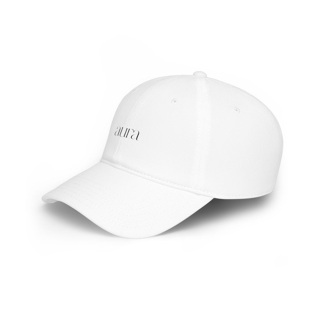Embroidered Low Profile Baseball Cap — Minimal 'aura.' Design
