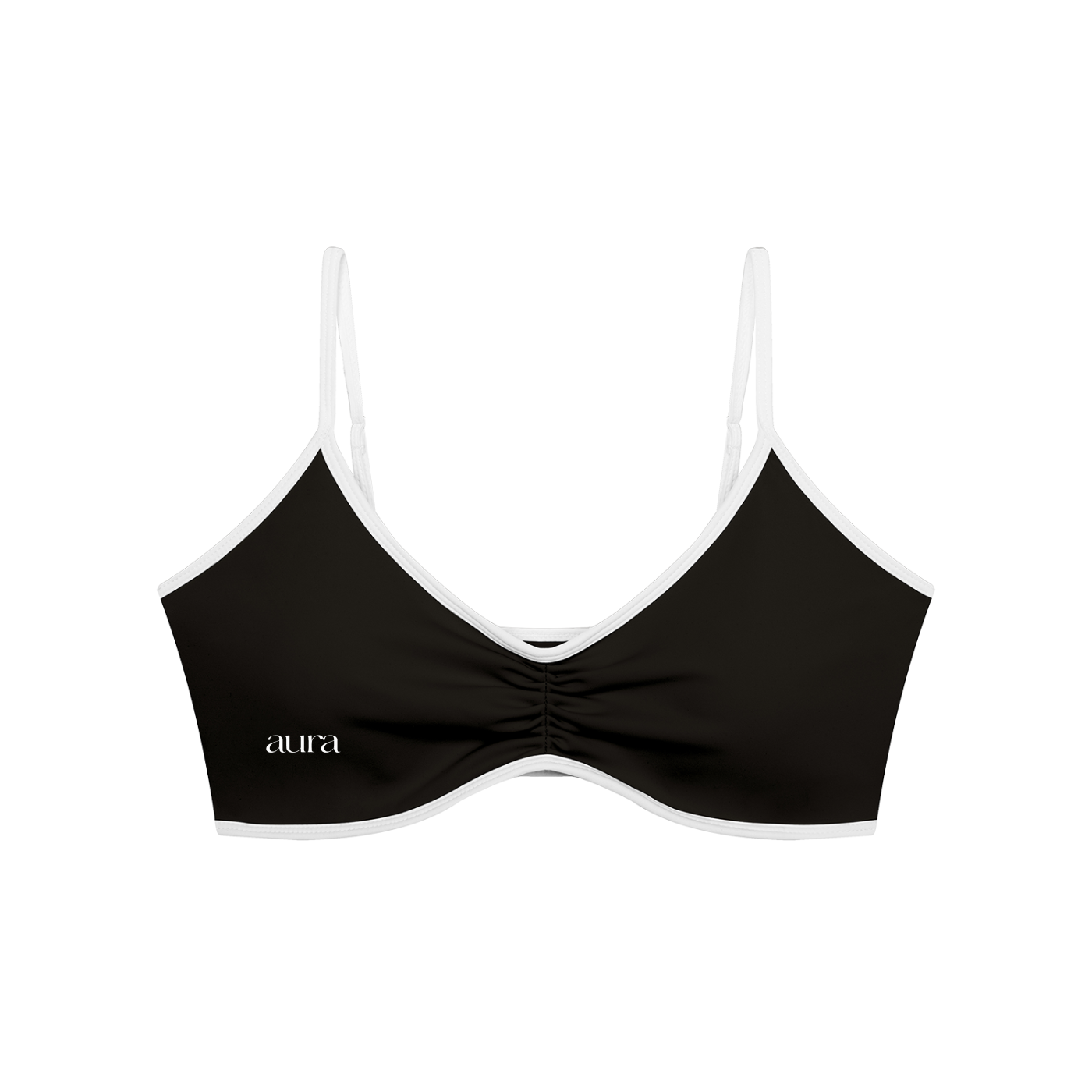Women's Color Block Ruched V-Neck Sports Bra