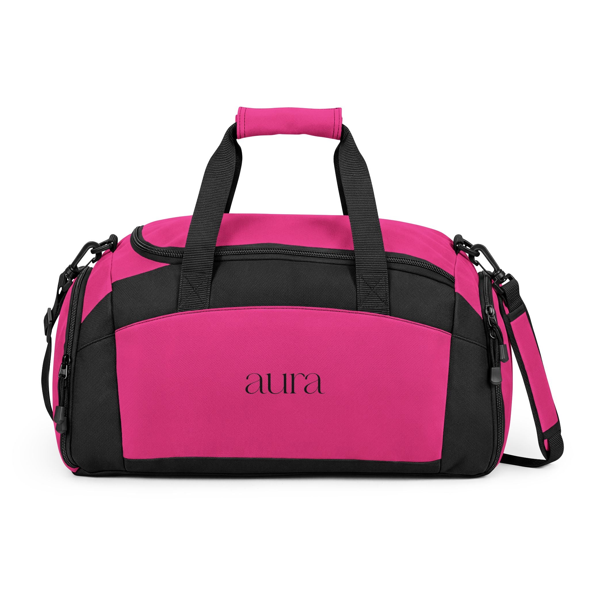 Black Gym Duffle Bag — Durable Athletic Weekender with Shoe & Accessory Pockets