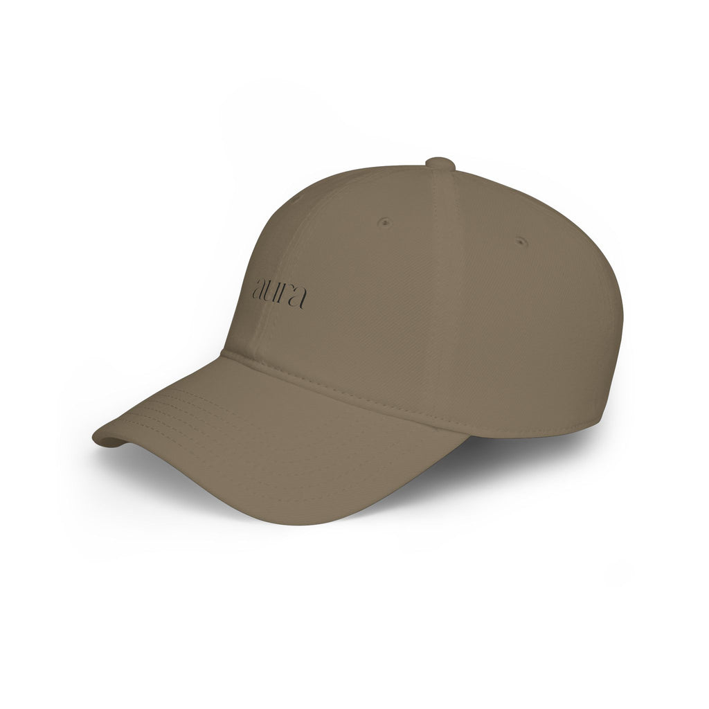 Embroidered Low Profile Baseball Cap — Minimal 'aura.' Design