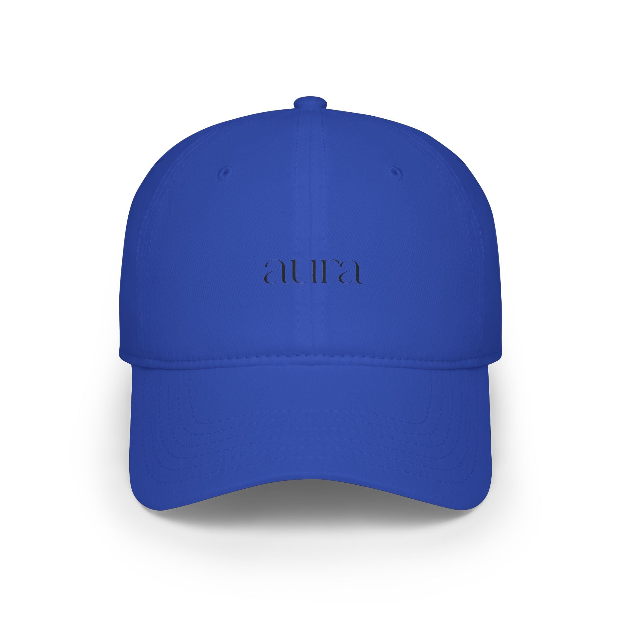 Embroidered Low Profile Baseball Cap — Minimal 'aura.' Design