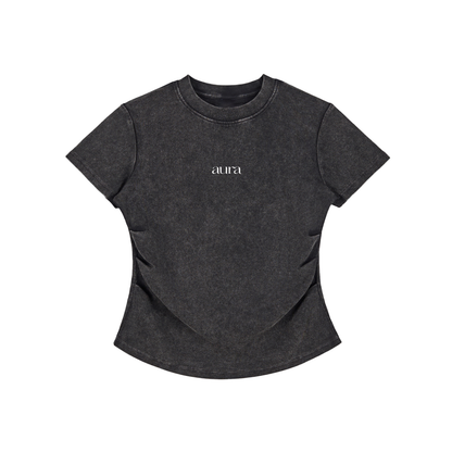 Vintage Washed Bodycon Cotton T-Shirt