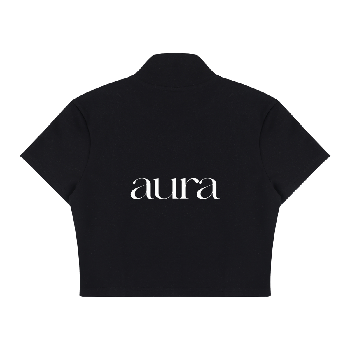 Women's Cropped Full Zip Short Sleeve T-Shirt