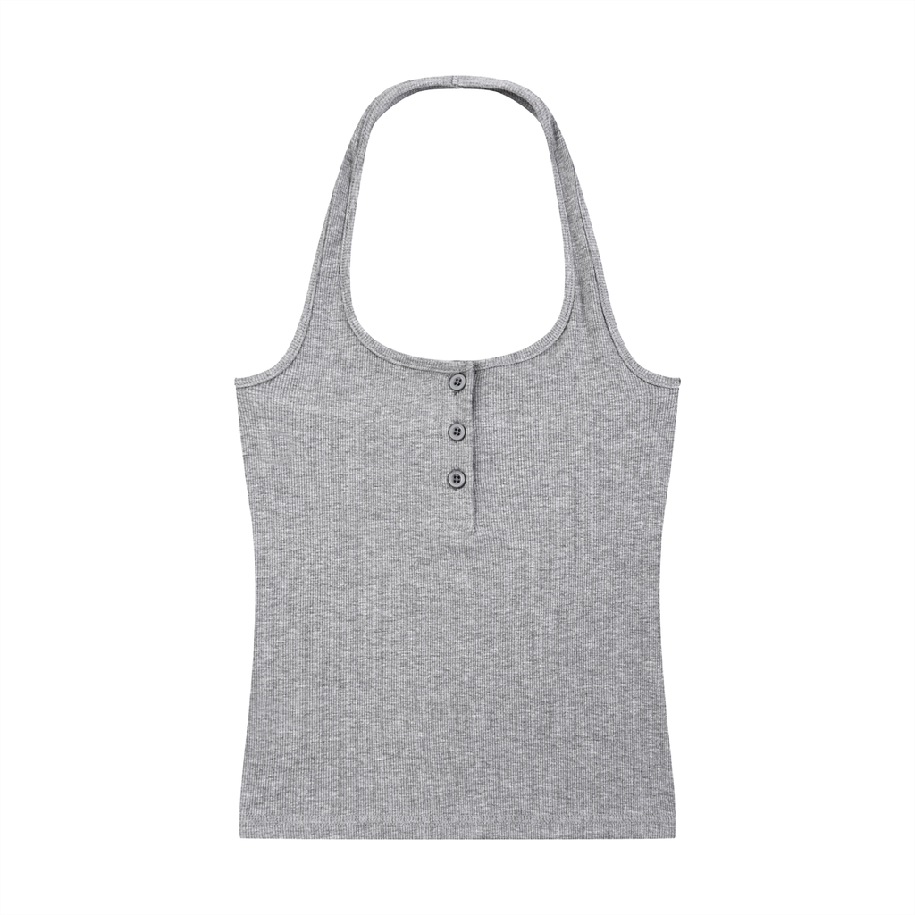 Women's Ribbed Henley Tank Top