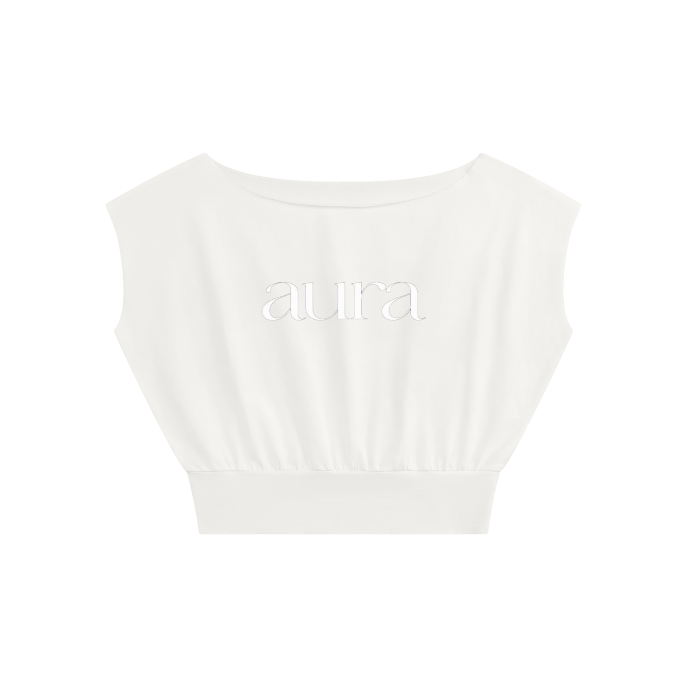 Women’s Boatneck Raw Edge Crop T-Shirt