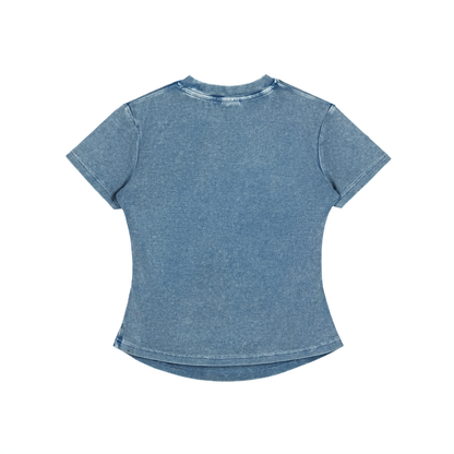 Vintage Washed Bodycon Cotton T-Shirt