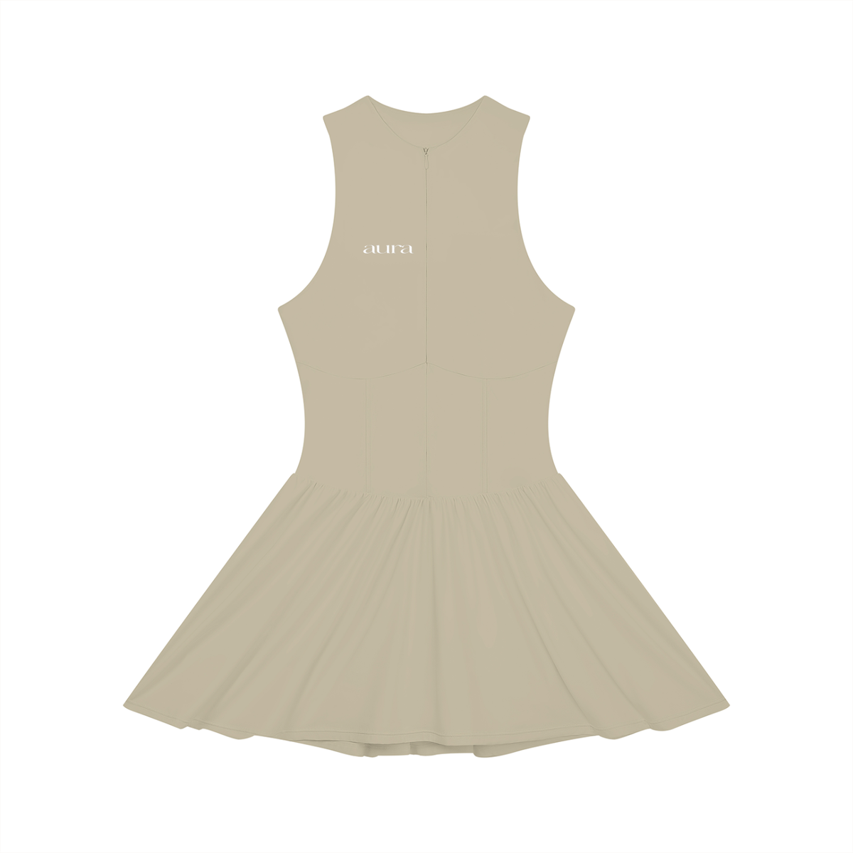 Women’s Ruched Sleeveless Full-Zip Dress
