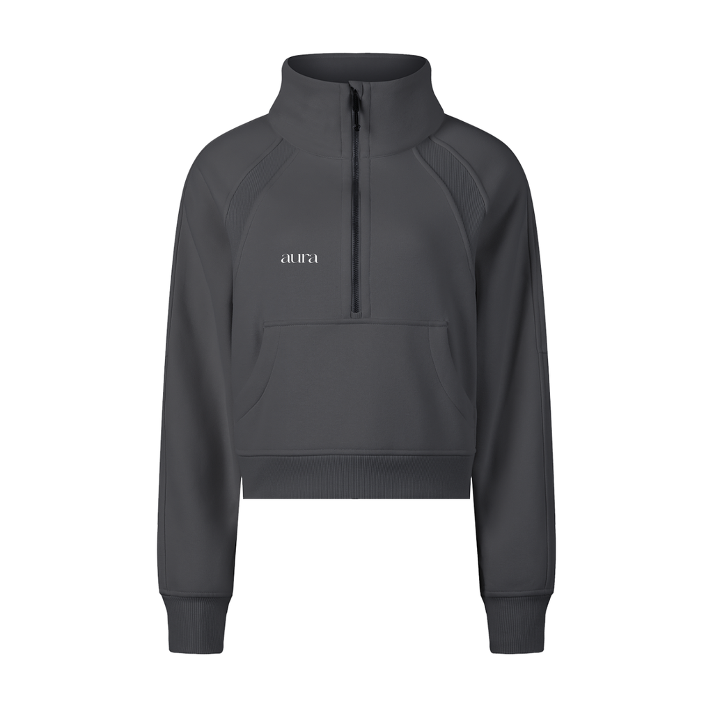 Cropped Half-Zip Sweatshirt