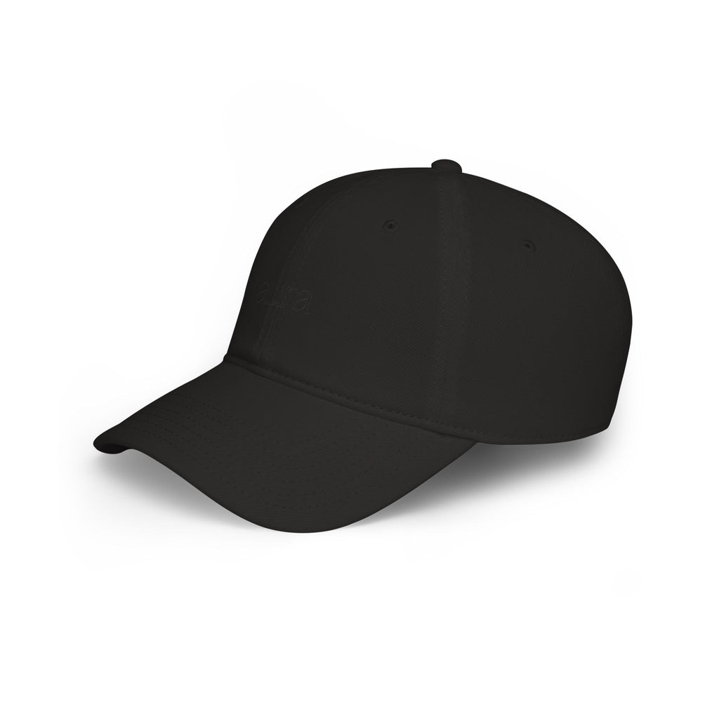 Embroidered Low Profile Baseball Cap — Minimal 'aura.' Design