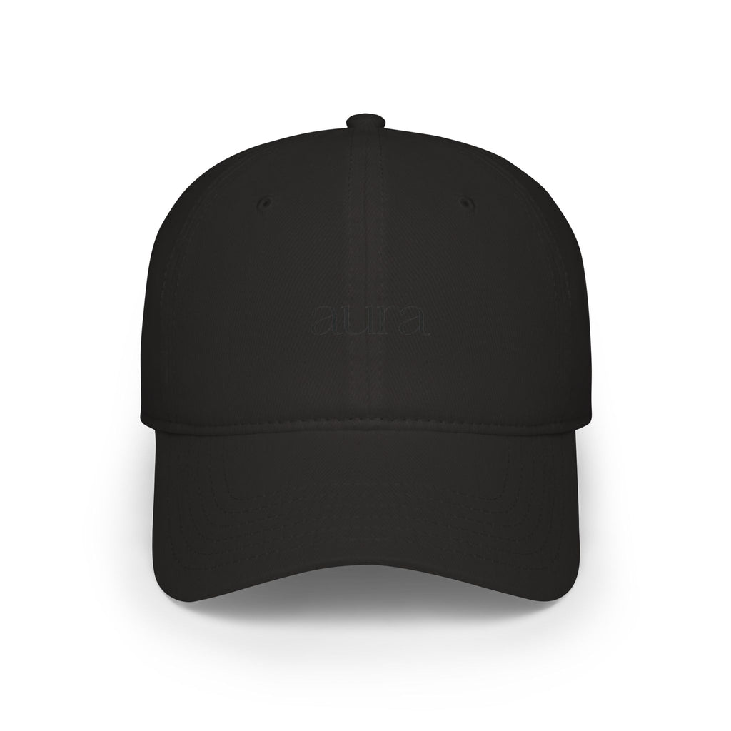 Embroidered Low Profile Baseball Cap — Minimal 'aura.' Design
