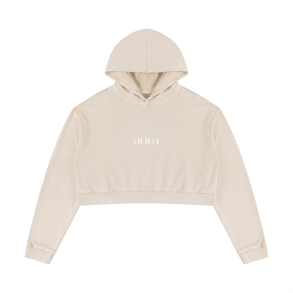 Women’s Mineral Washed Crop Hoodie