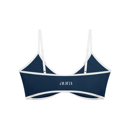 Women's Color Block Ruched V-Neck Sports Bra