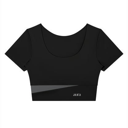 Women's Panelled Crop Yoga T-Shirt