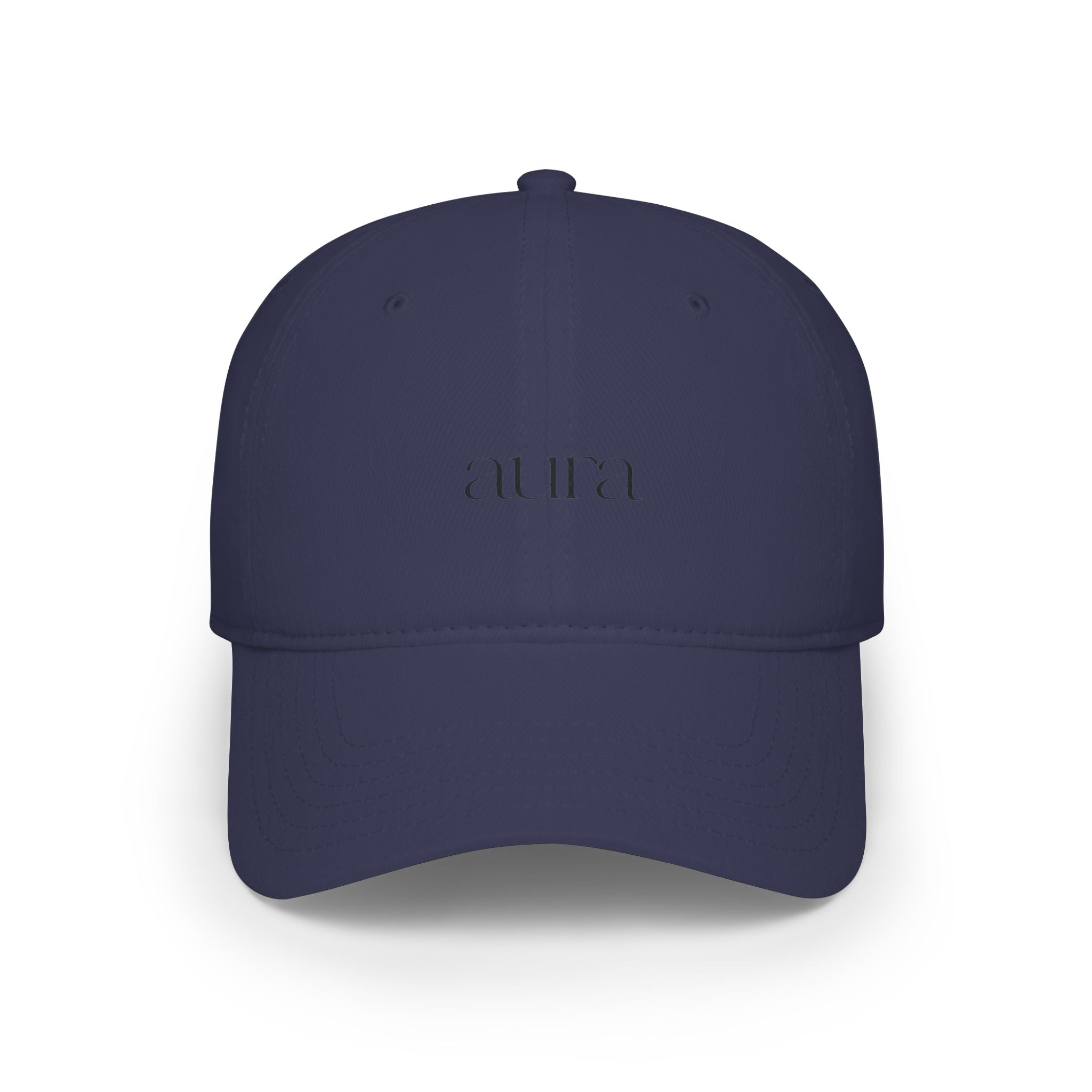 Embroidered Low Profile Baseball Cap — Minimal 'aura.' Design