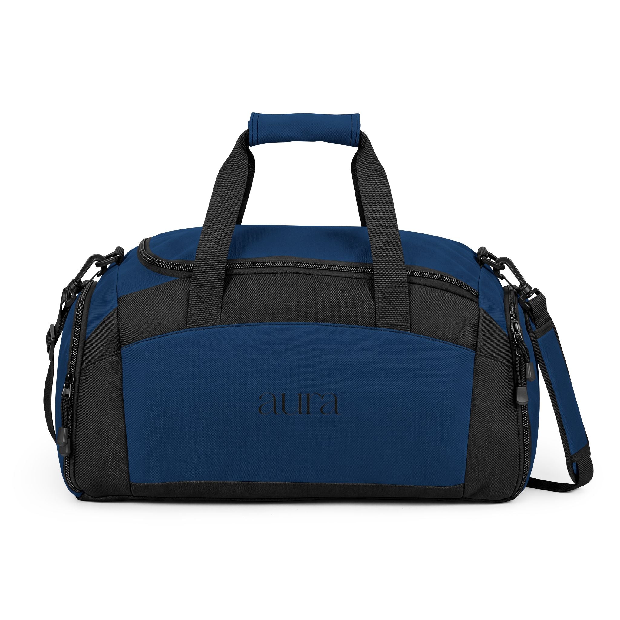 Black Gym Duffle Bag — Durable Athletic Weekender with Shoe & Accessory Pockets