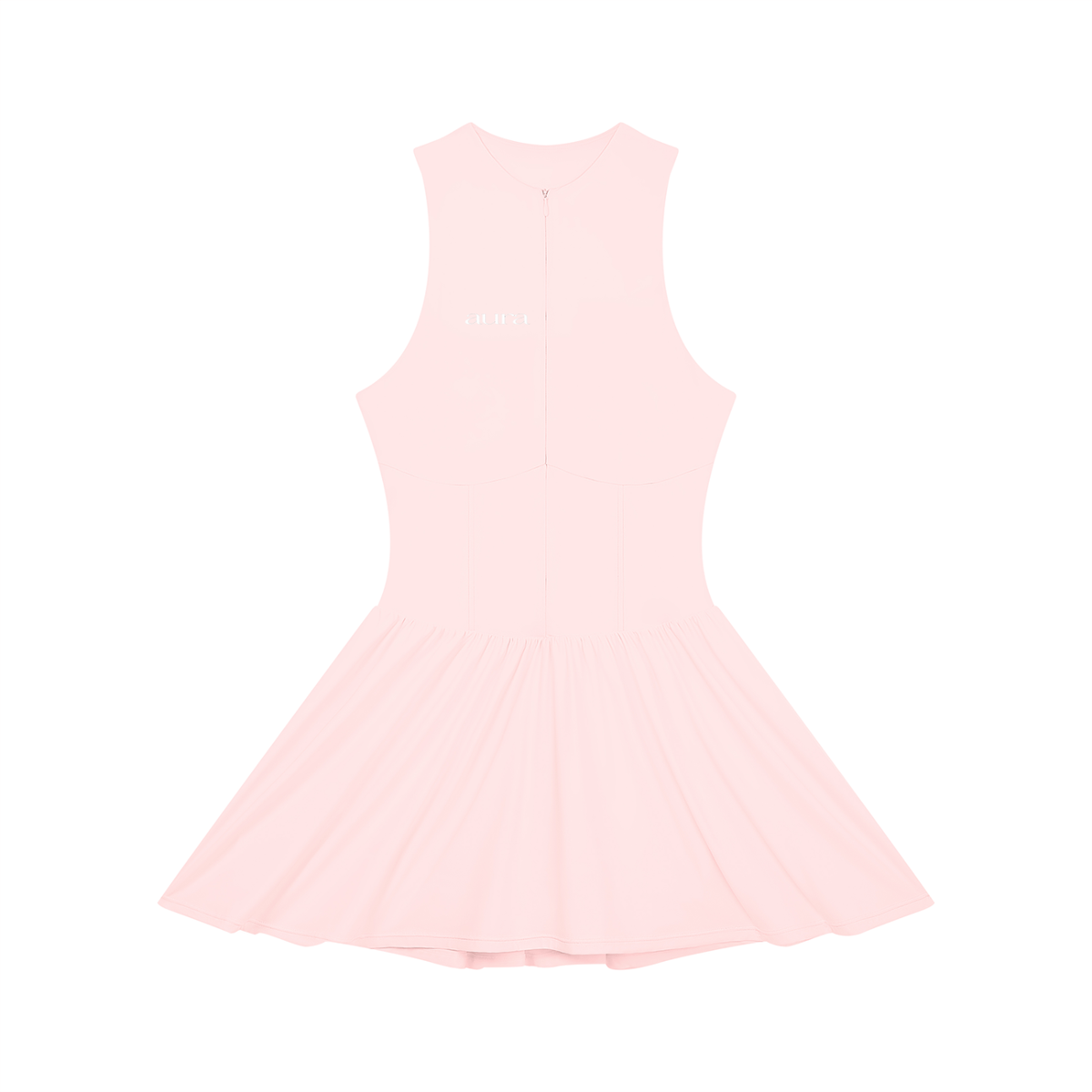 Women’s Ruched Sleeveless Full-Zip Dress
