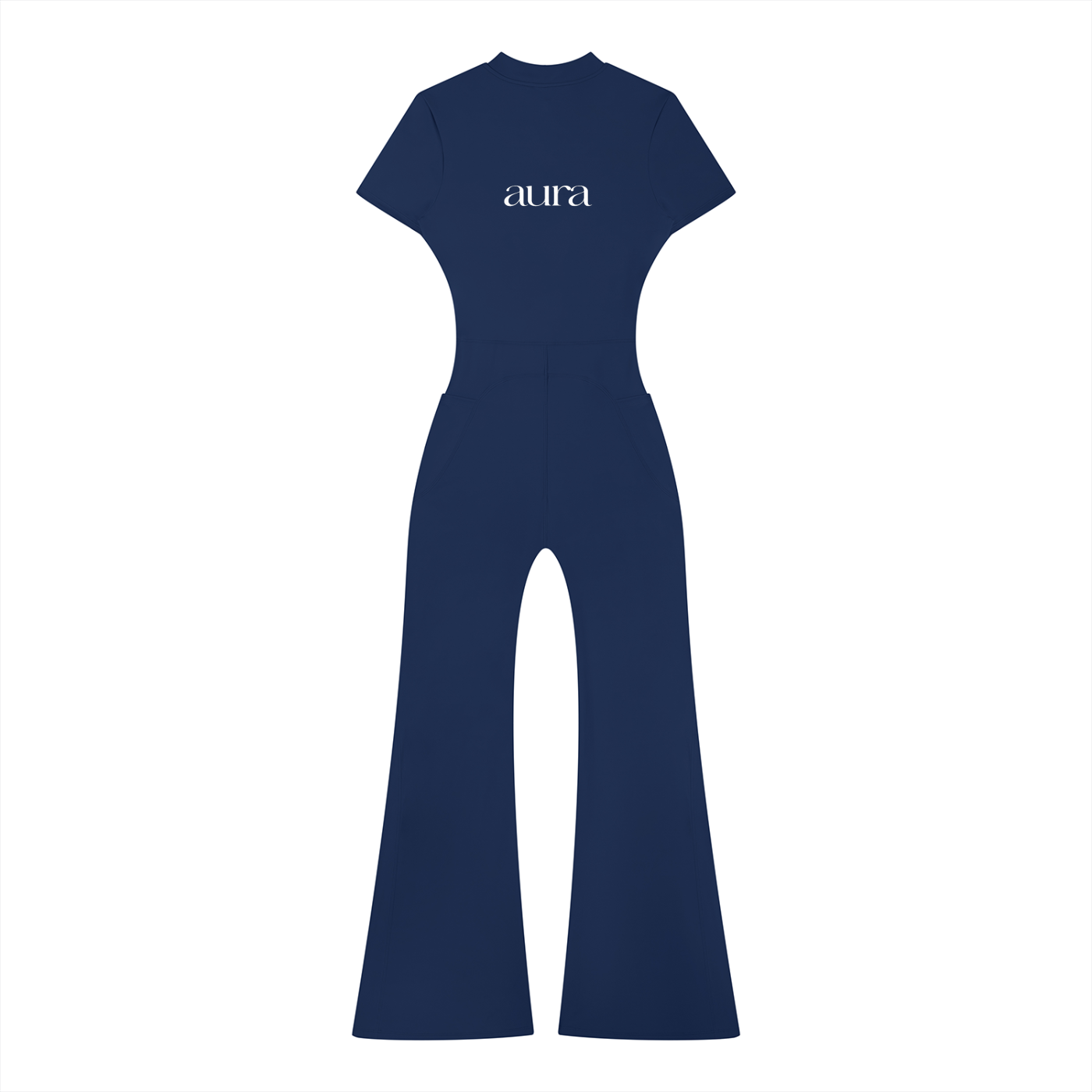 Women’s Tight Flared Leg Quarter-Zip Jumpsuit