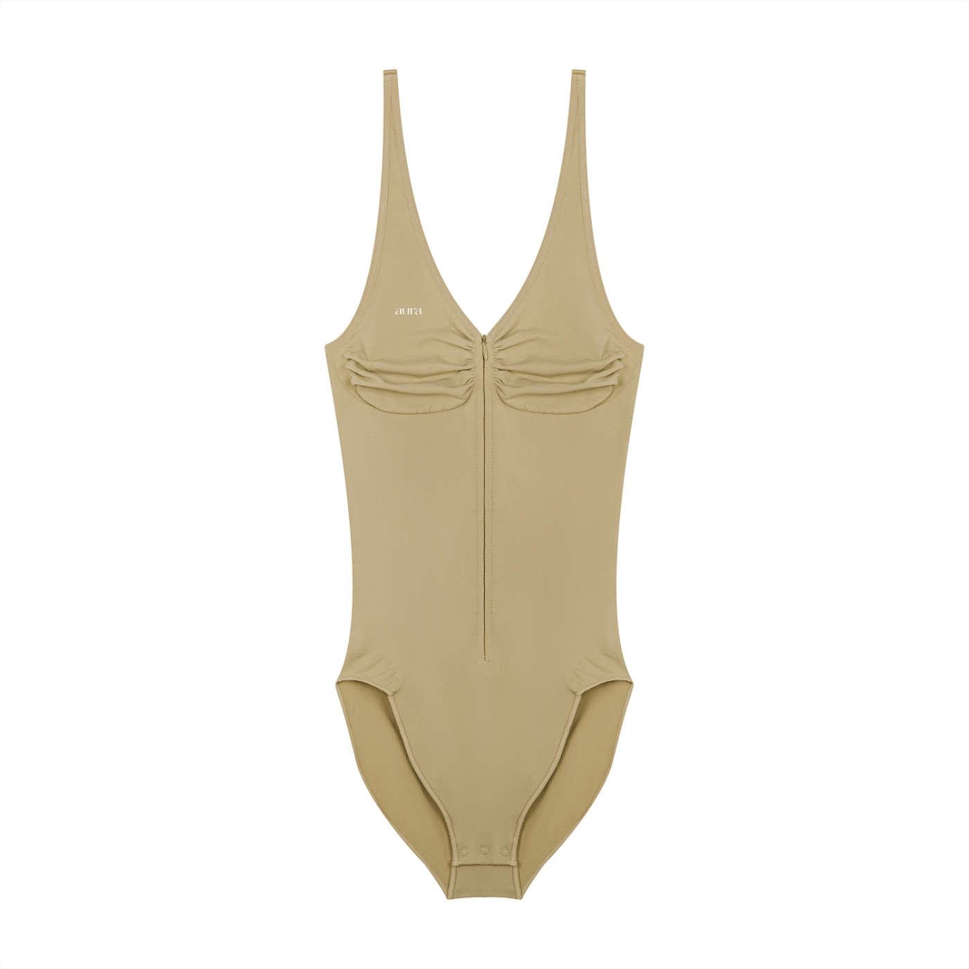 Women’s Full-Zip Ruched Bodysuit