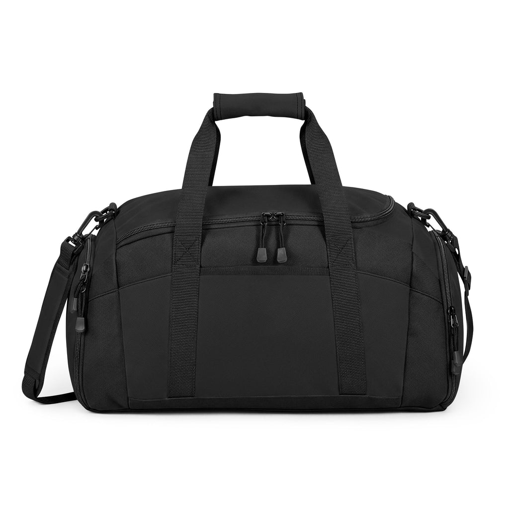 Black Gym Duffle Bag — Durable Athletic Weekender with Shoe & Accessory Pockets