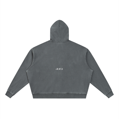 Unisex Vintage Wash Full Zip Boxy Hoodie