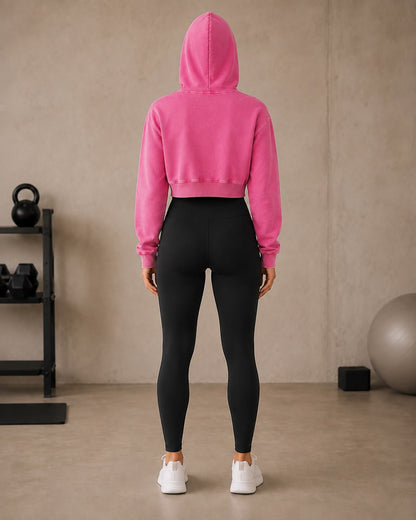 Women’s Mineral Washed Crop Hoodie