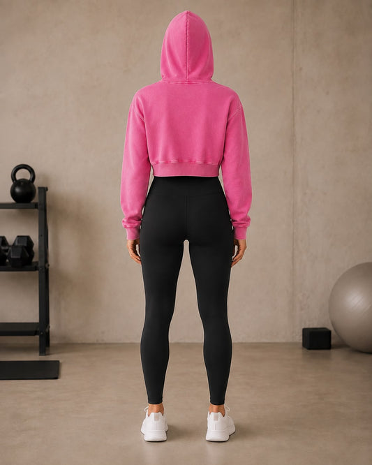 Women’s Mineral Washed Crop Hoodie