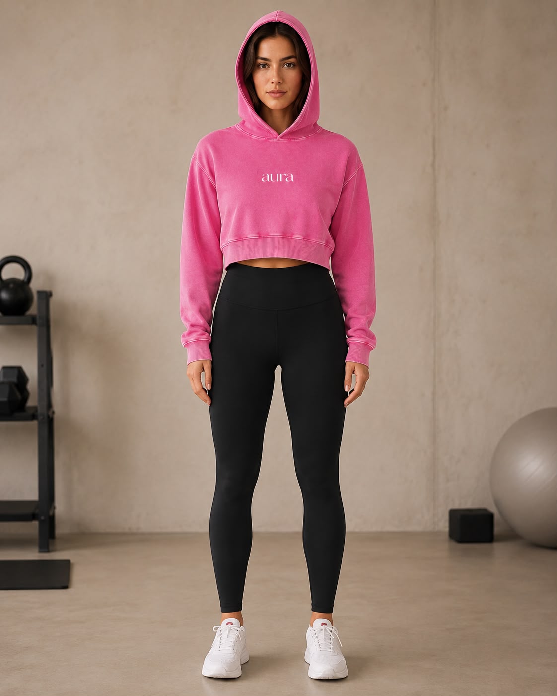 Women’s Mineral Washed Crop Hoodie
