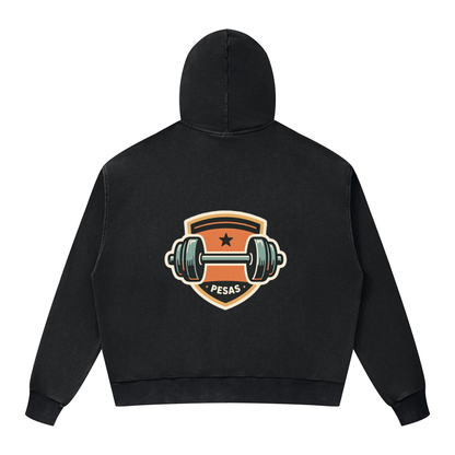 Unisex Mineral Wash Boxy Full Zip Hoodie