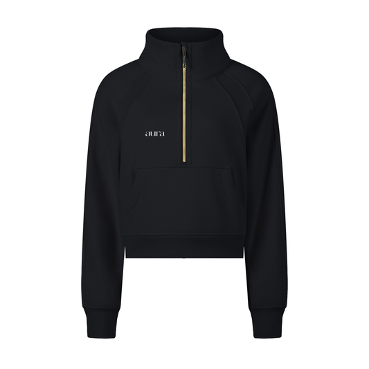 Cropped Half-Zip Sweatshirt