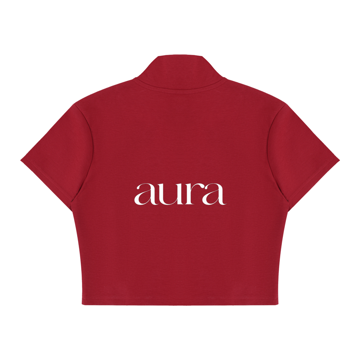 Women's Cropped Full Zip Short Sleeve T-Shirt