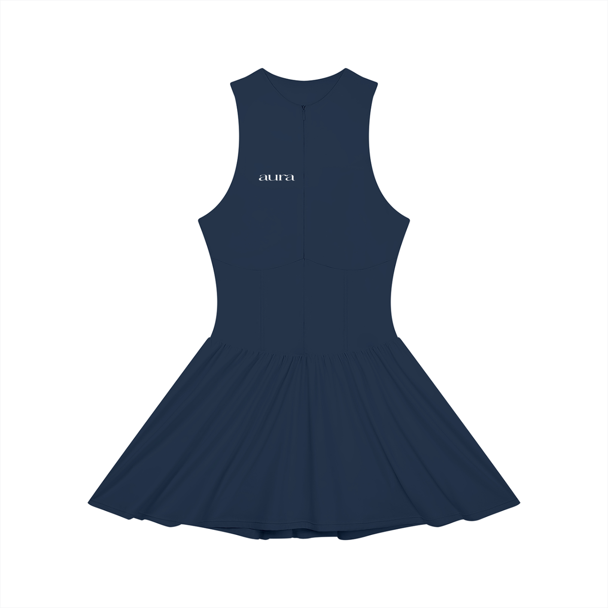 Women’s Ruched Sleeveless Full-Zip Dress