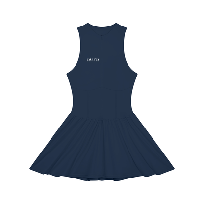 Women’s Ruched Sleeveless Full-Zip Dress
