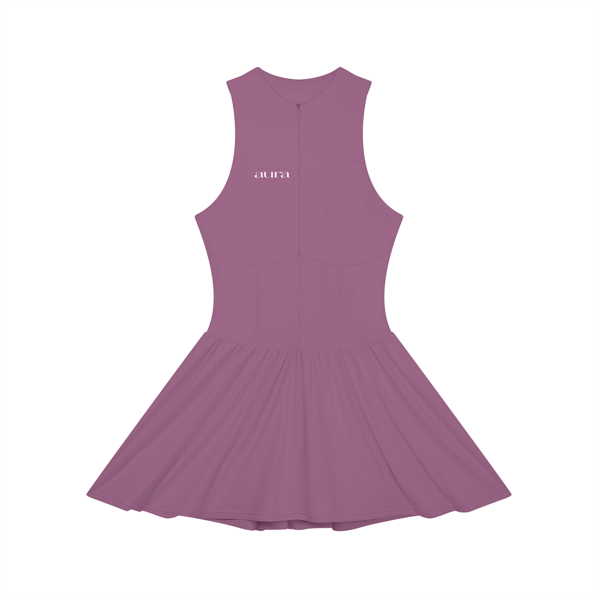 Women’s Ruched Sleeveless Full-Zip Dress