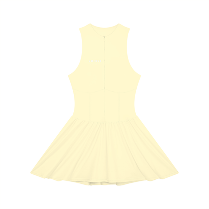 Women’s Ruched Sleeveless Full-Zip Dress