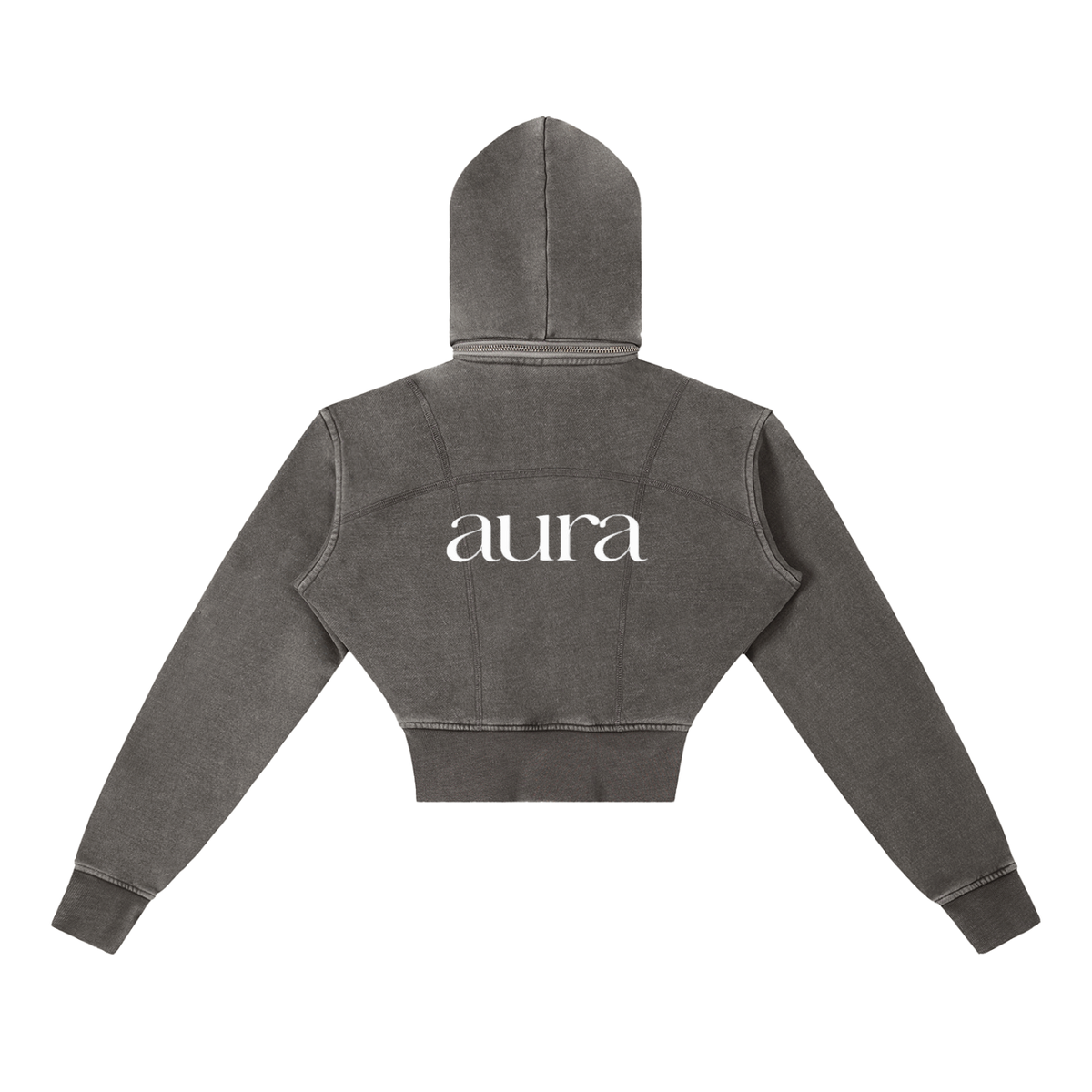 Vintage Washed Cropped Fleece Hoodie