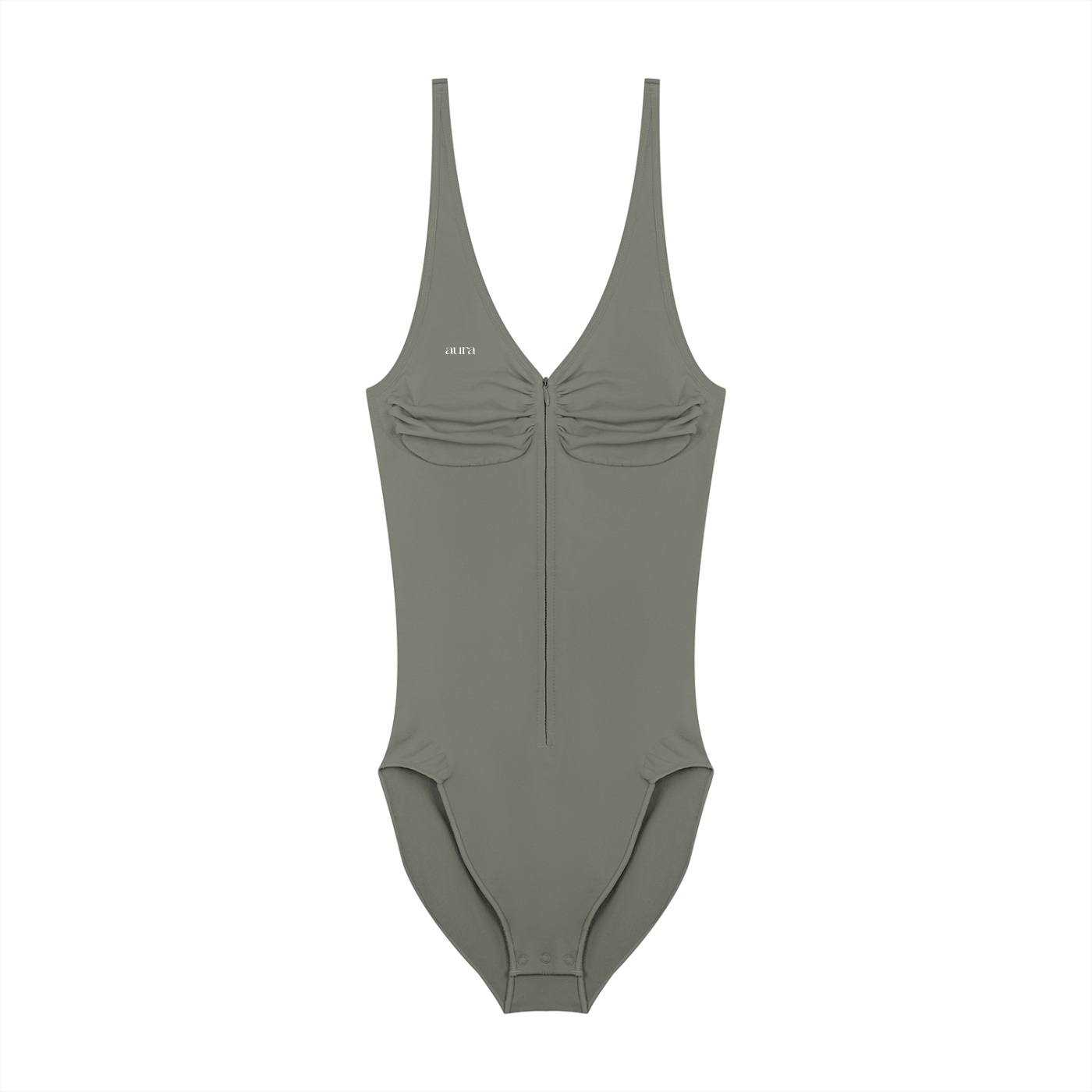 Women’s Full-Zip Ruched Bodysuit