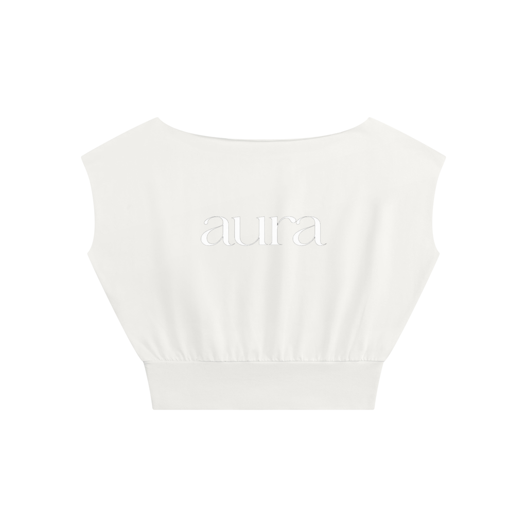 Women’s Boatneck Raw Edge Crop T-Shirt