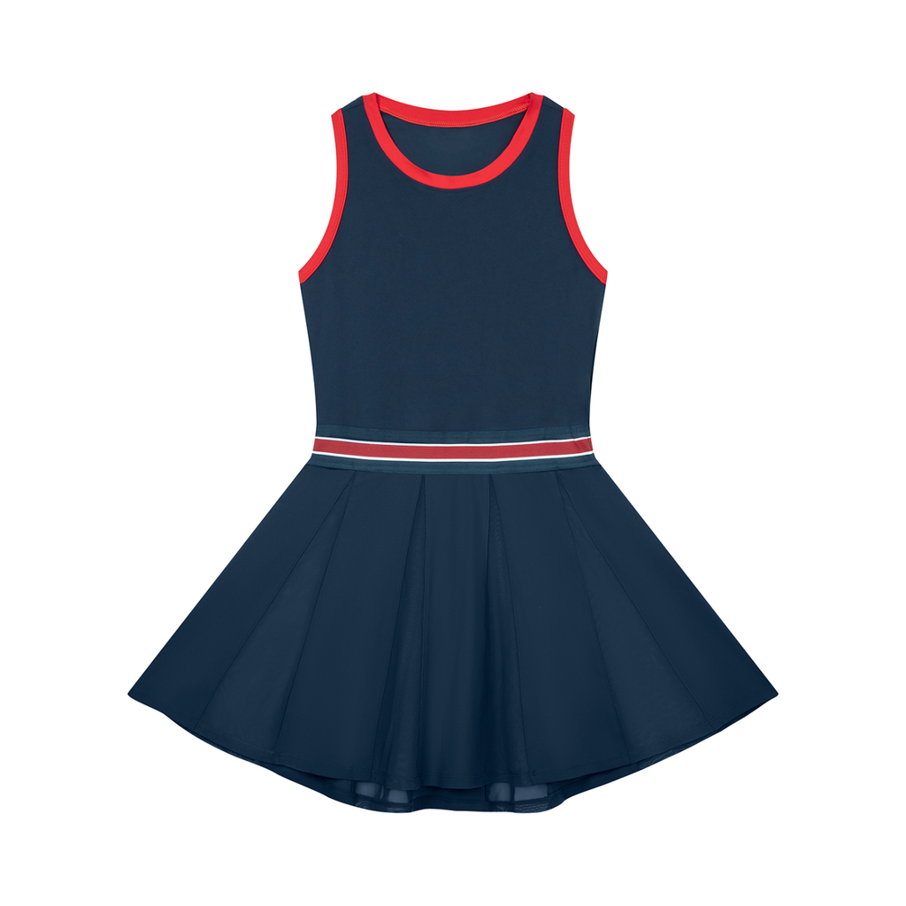 Women's Color Block A-Line Sleeveless Dress