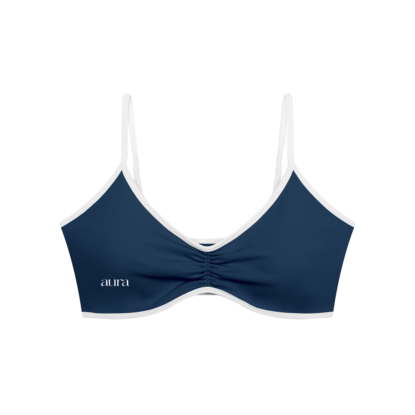 Women's Color Block Ruched V-Neck Sports Bra