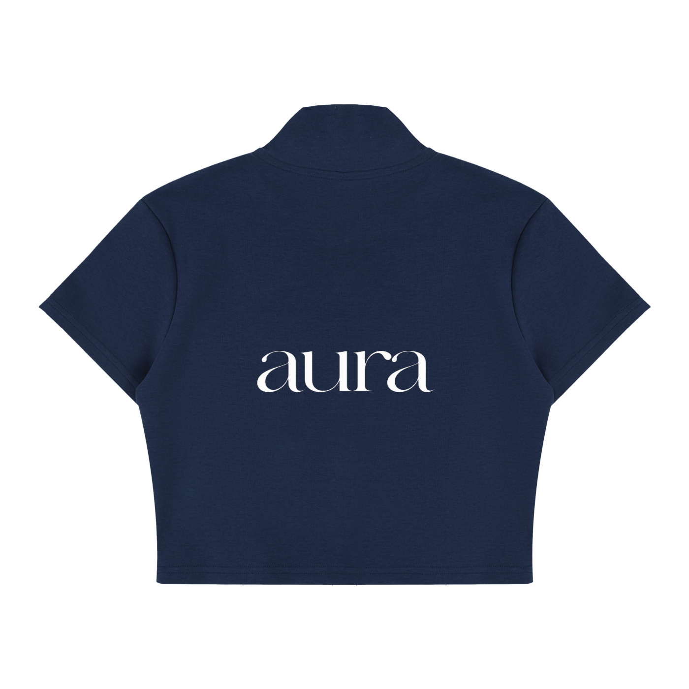 Women's Cropped Full Zip Short Sleeve T-Shirt